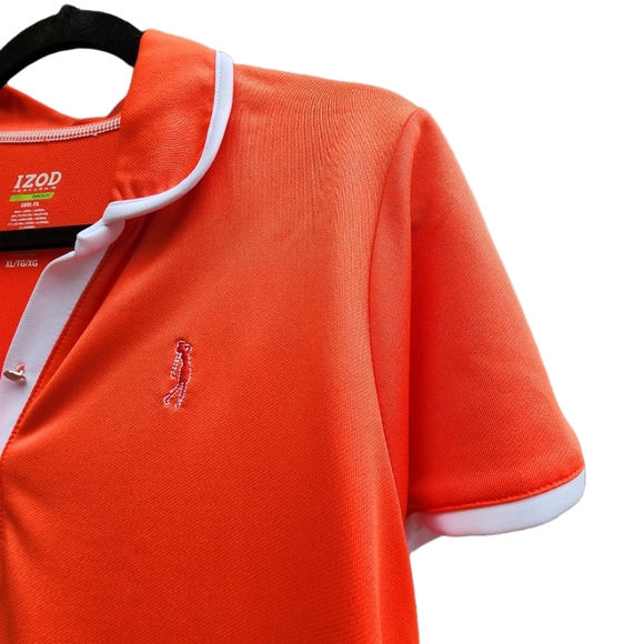 Izod Basix Coral Short Sleeve Golf Shirt Size XL - Picture 3 of 6